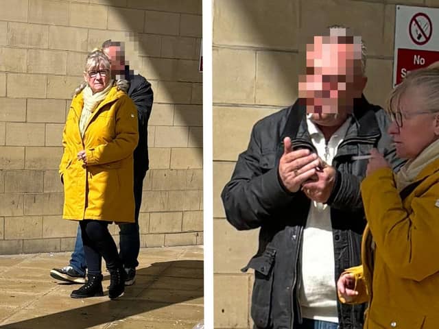 Ainslie Davies lights a cigarette outside court after she was told she would not have to go to jail. Image: National World