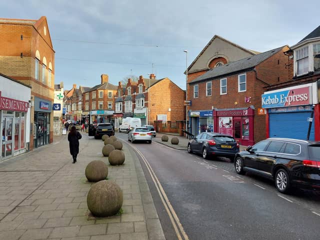Rushden town centre, pictured on February 2, 2024