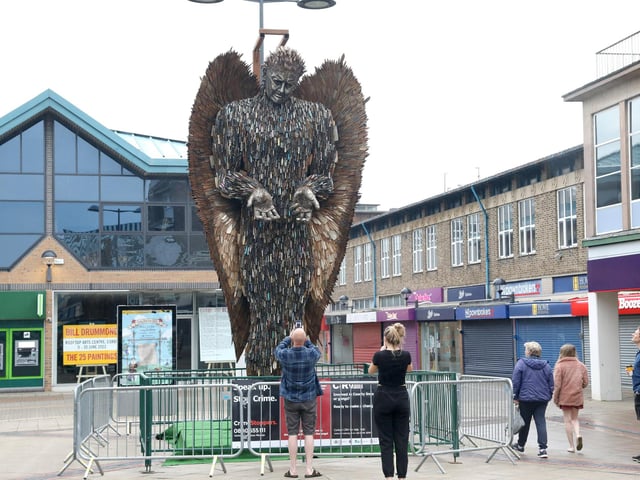 The Knife Angel has been attracting crowds to Corporation Street