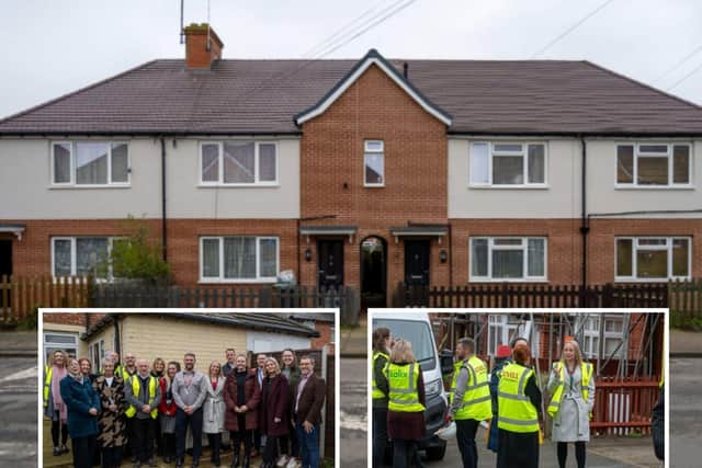 Partners visiting Rushden to see the impact of the Warm Homes: Social Housing Fund project