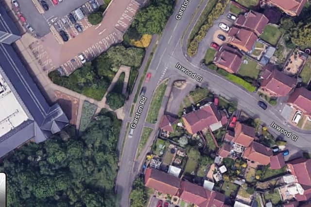 The man was attacked on the path between Garston Road and Morrisons superstore in Corby/Google