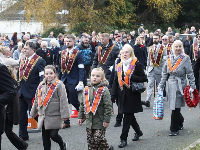 Corby RBL Remembrance Sunday parade and service at Corby War Memorial/