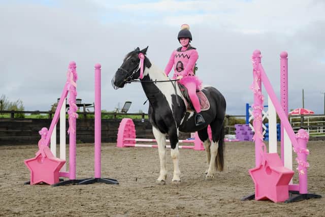 Georgia won best fancy dress at MA Equestrian's Wear It Pink event