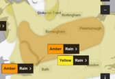 An amber weather warning is in place for rain across Northamptonshire.