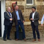 Wellingborough Town Council mayor Jonathan Ekins furthest left with Breathe Care Limited directors