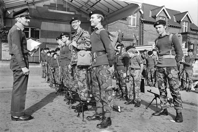 Cadets off to camp 1979 at Kettering Railway station