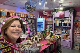 Davina Parkhouse owner of The Bean Hive with the new sweet shop/Bean Hive