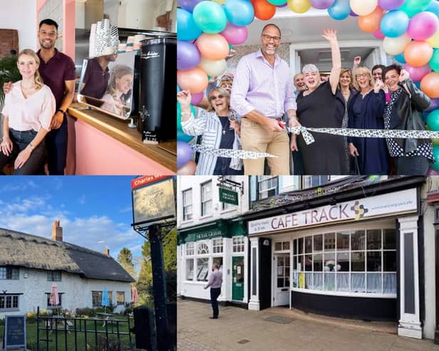 Saints Coffee (top left), Place To Bee (top right), Tollemache Arms (bottom left) and Cafe Track (bottom right).