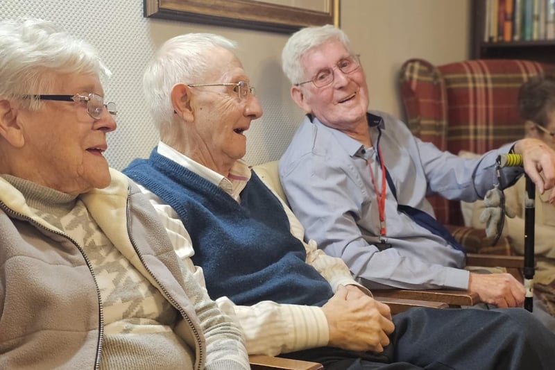 All smiles from Elm Bank Care Home residents.