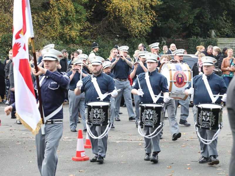 Corby RBL Remembrance Sunday parade and service at Corby War Memorial/