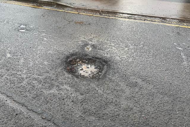 A pothole in Headlands, Kettering