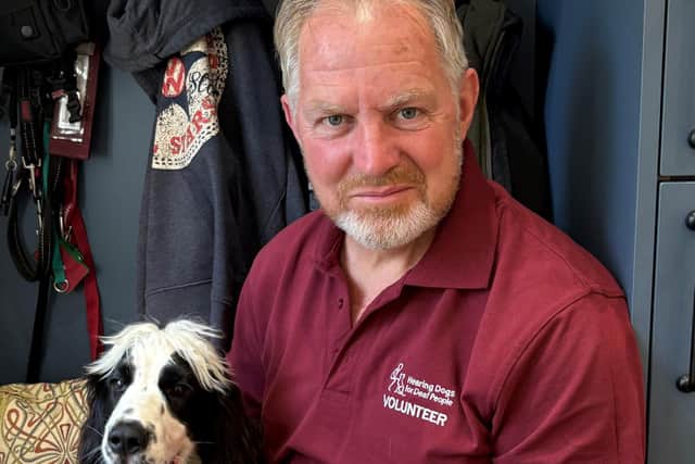 Mark Innes with puppy-in-training Ivan