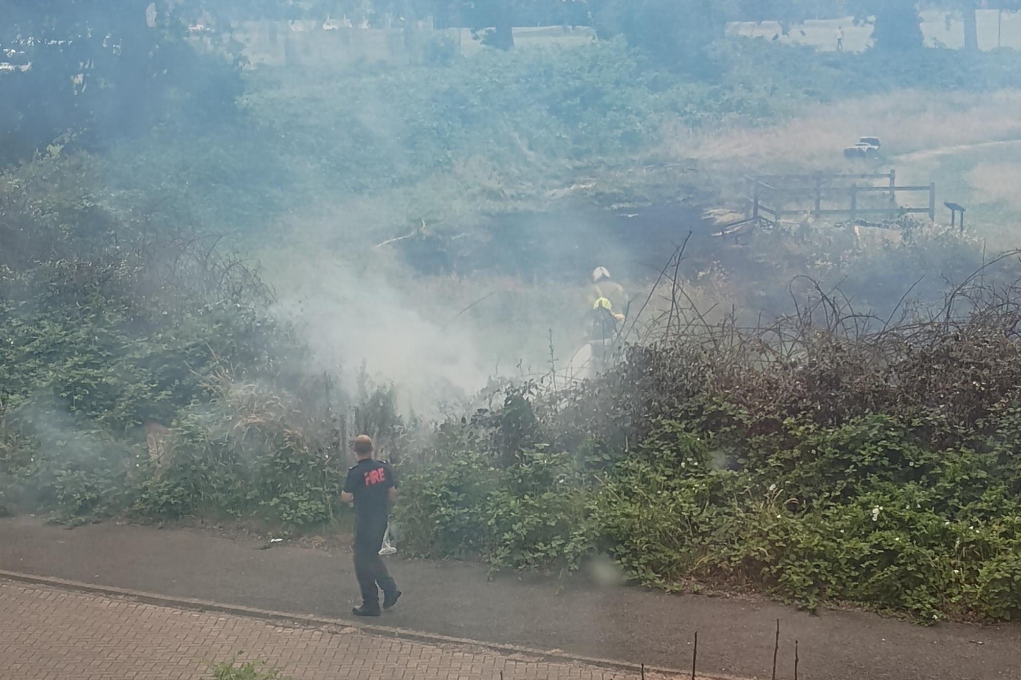Discarded disposable BBQ sets fire to decking and grassland on Corby estate