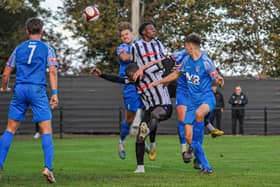 Action from Corby Town's 3-2 defeat at Shepshed Dynamo (Picture: Jim Darrah)
