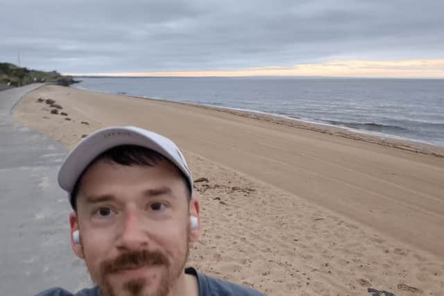 Running along the beautiful beach in Australia.
