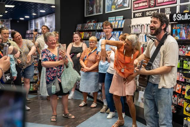 Billy Lockett performing tracks from his new album at HMV in Northampton on Saturday, May 23, 2026. Photo by David Jackson.
