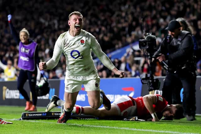 Fraser Dingwall scored for England at Twickenham (photo by David Rogers/Getty Images)