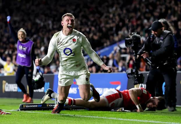 Fraser Dingwall scored for England at Twickenham (photo by David Rogers/Getty Images)
