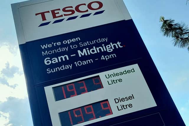 Fuel prices at Tesco, Weston Favell, hitting £2 a litre for diesel on Wednesday (June 22)