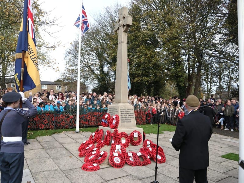 Corby RBL Remembrance Sunday parade and service at Corby War Memorial/