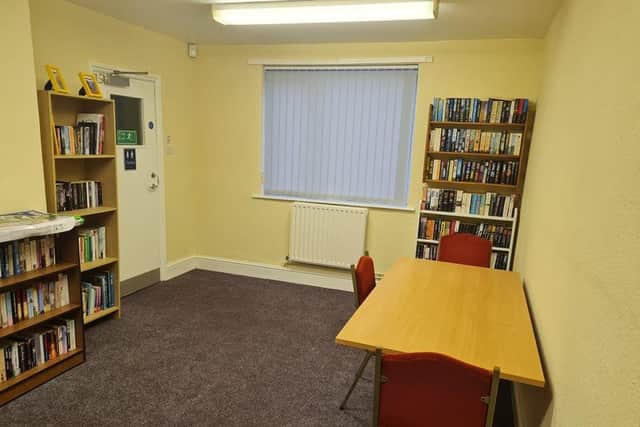 The 'Recyclary' library at Stephenson Way Community Centre's Warm Space (Picture credit - Mark Harrison/Contributed)