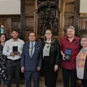 Winners Todd Tompkins and Ian Griffiths alongside mayor Tracey Smith and the people who nominated them
