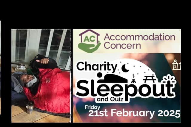 Curtis Thompson MD of Turner Lovell braves the bitter weather at last year's sleepout/Curtis Thompson