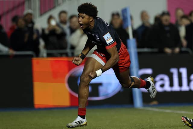 Noah Caluori scored five tries for Saracens against Sale Sharks last Saturday (photo by Eddie Keogh/Getty Images)