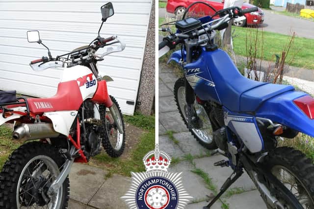 Police are appealing for witnesses after these two Yamaha bikes were stolen from a home in Cottingham on September 1