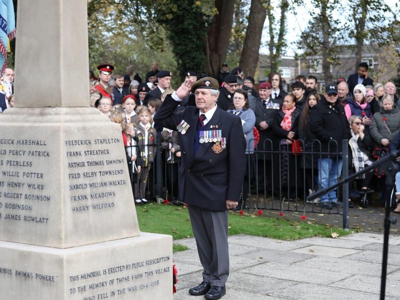 Corby RBL Remembrance Sunday parade and service at Corby War Memorial/