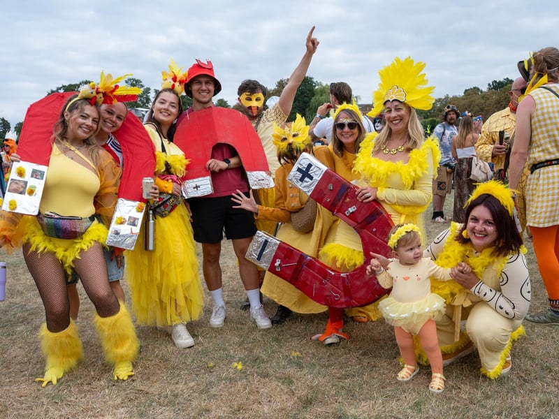 Festival goers taking part in the annual Shambala Carnival. This year’s theme was ‘Pun Intended'. Photo by David Jackson.