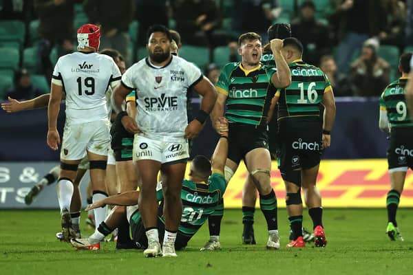 Sam Graham showed his delight after Saints saw off Toulon (photo by David Rogers/Getty Images)