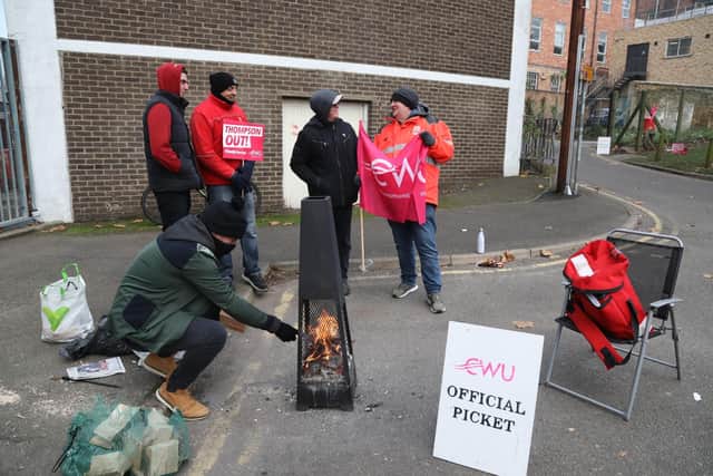 Postmen on the picket line in Kettering