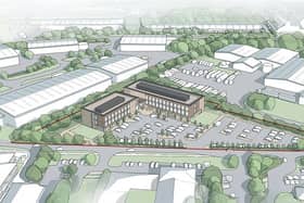 An artist's impression of the Community Diagnostic Centre in Wellingborough, which could open in 2028 Credit: NNC