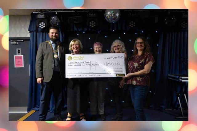 L-R Ben Jameson (Mayor), Denise (Johnny's Happy Place), Margie Harris (Midland Band Committee), Lisa Coutts (Midland Band Committee), Jo Bradbury (Midland Band Committee)