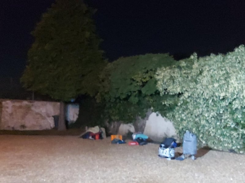 The volunteers spent a night sleeping outside to try and experience what others can face on a daily basis