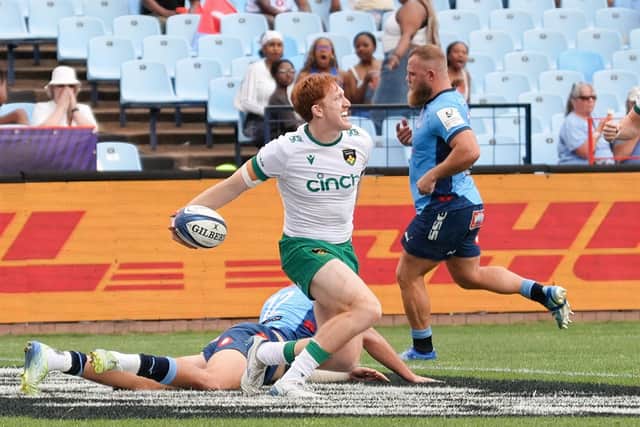 George Hendy scored after coming on for George Furbank last weekend (picture: Lewis Dean/Northampton Saints)