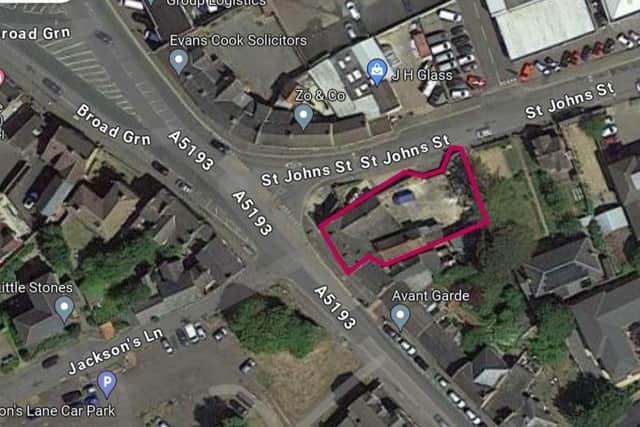The resident parking and additional building would be located at the rear of the property, off St Johns St.
(Credit: Google)