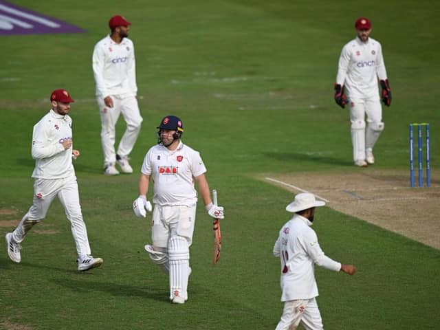 Essex's former Northants skipper Adam Rossington trudges off after his first innings dismissal at the County Ground (Picture: Shaun Botterill/Getty Images)