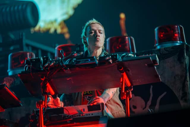 The Prodigy's Liam Howlett on stage at The National Bowl in Milton Keynes on Saturday, August 22, 2026. Photo by David Jackson.