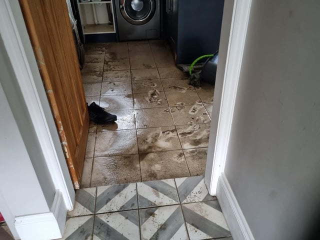 The home of Chris Meadows and Danielle Lee in Linden Avenue, Kettering was flooded