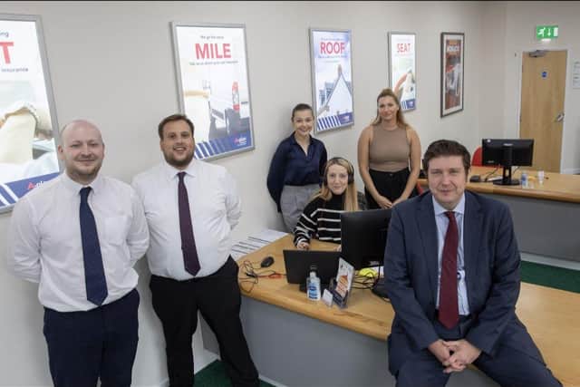 The team at A-Plan Northampton with local MP Andrew Lewer