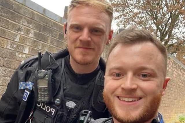 PC Joshua Unsworth and PC Alex Barry posted on X to say they were OK following the attack. Image: X