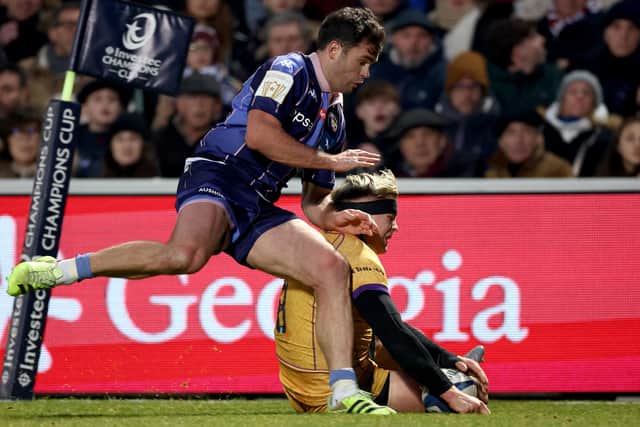 Henry Pollock scored twice for Saints at Stade Chaban-Delmas (photo by ROMAIN PERROCHEAU / AFP via Getty Images)
