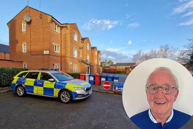 John Gerard Boyle, 71, was found dead in his flat in Leatherland Court, Kettering