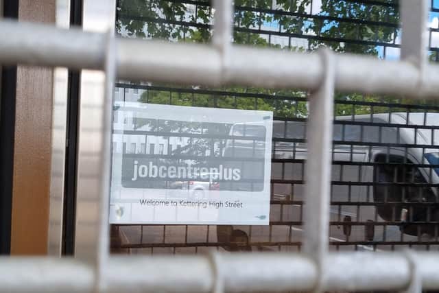The Job Centre Plus sign was on an A4