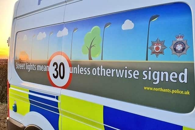 Northamptonshire Police uses its fleet of vans to monitor roads for traffic offences including speeding, drivers using mobiles and not wearing seatbelts