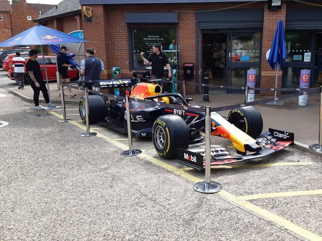 Red Bull F1 Team has made an appearance at the Earls Barton Co-op