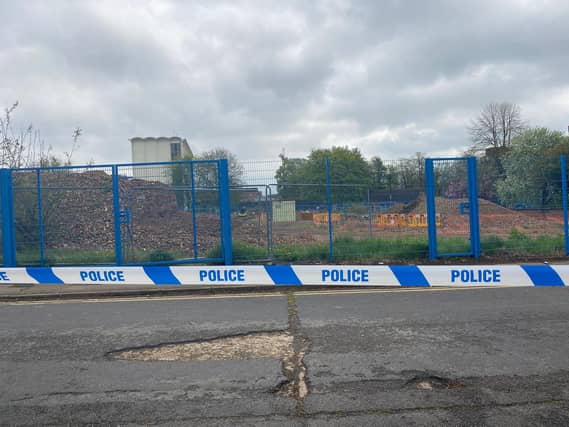 Police have a number of roads around the Spring Boroughs building site cordoned off.