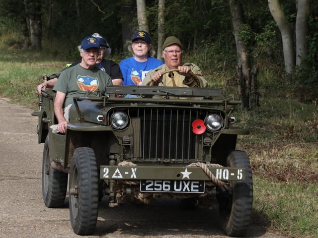 Grafton Underwood US airbase museum volunteers welcome returning veteran and families of base personnel